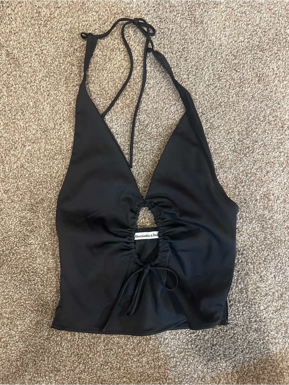 Abercrombie & Fitch Black Halter Tie Front Cami